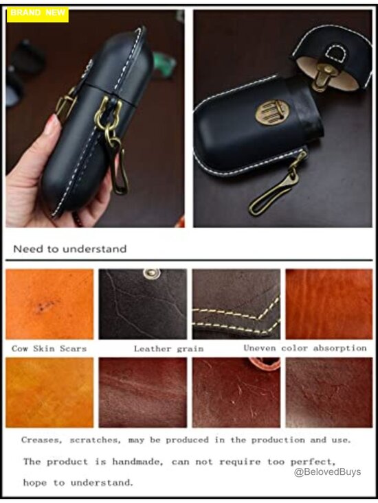 Handmade Cowhide Leather Eyeglass Case Hard Shell Retro Men Women Sunglasses main image 6